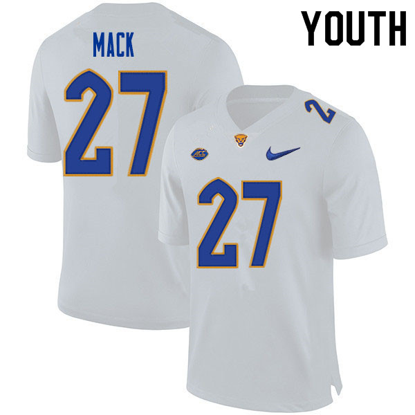 Youth #27 Buddy Mack Pitt Panthers College Football Jerseys Sale-White